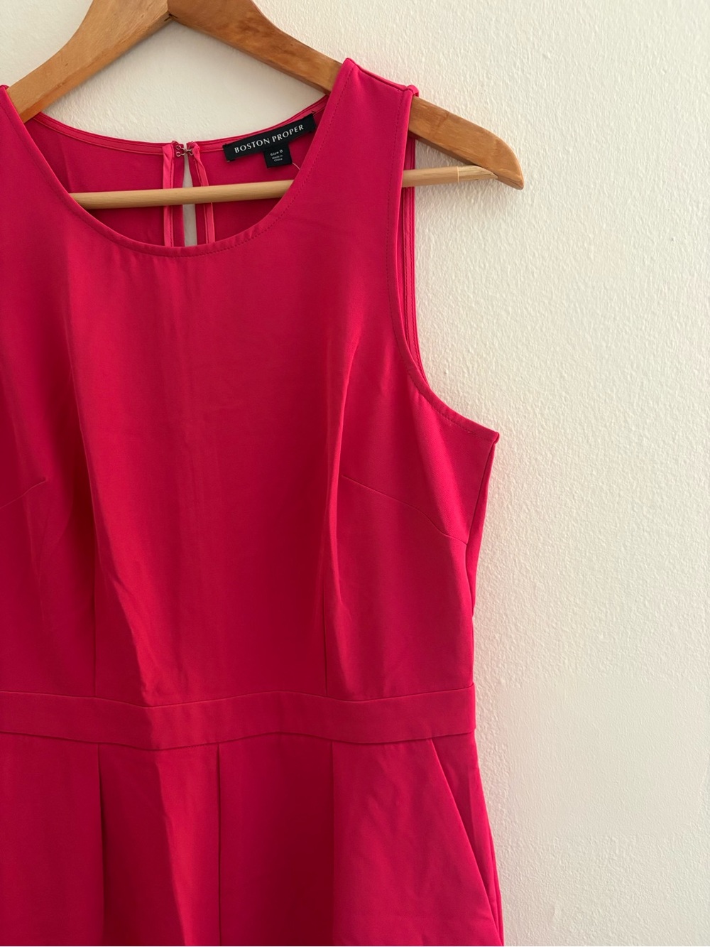 Boston Proper Bright Fuchsia Sleeveless Jumpsuit